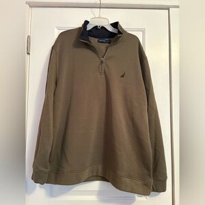 📣‼️ 5 for $50 📣‼️ Nautica Men's Olive Zip-Up Sweater